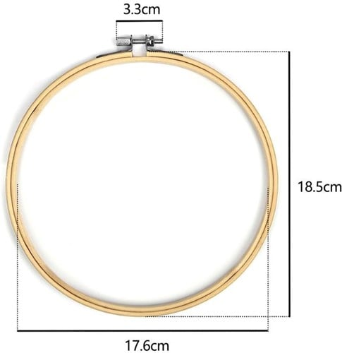 [A-023686] Bamboe ring Borduurring Flowerhoop met stelschroef 18 cm /stuk Bamboo bloemenring
