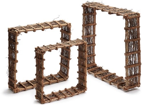 [A-018851] Grass frame square Natural 50x50x12 cm