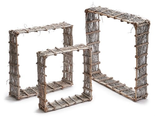 [A-018853] Grass frame square Frosted White 40x40x10 cm