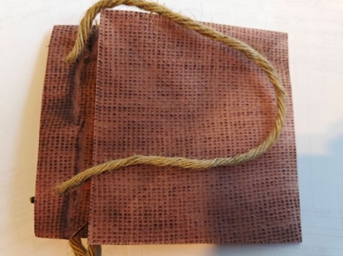 [A-027198] Bloementas geschenktas Jutelook plastic met koord 11x11x14 cm
