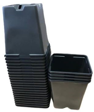[A-022967] Kweekpotten Vierkant Zwart 9x9x10 cm pak ca. 100 stuks