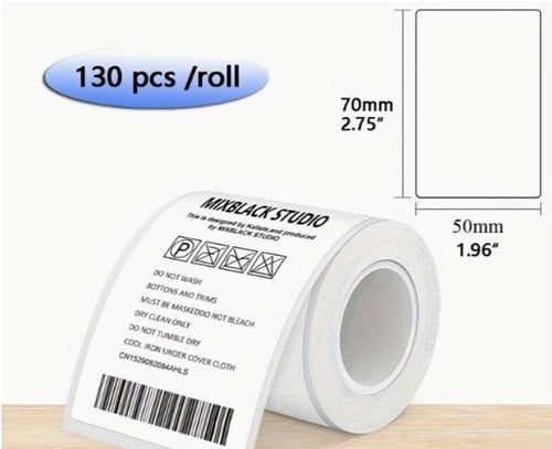 [A-025929] Thermische labels, WIT 50*70mm Stickers Phomemo M110. M220, M221 / rol 130 labels 