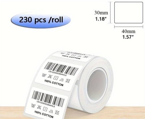 [A-025934] Thermische labels Blanco etiketten voor thermal labelprinters Phomemo M110 M220 M221 Wit 40x30 mm rol 230 stuks