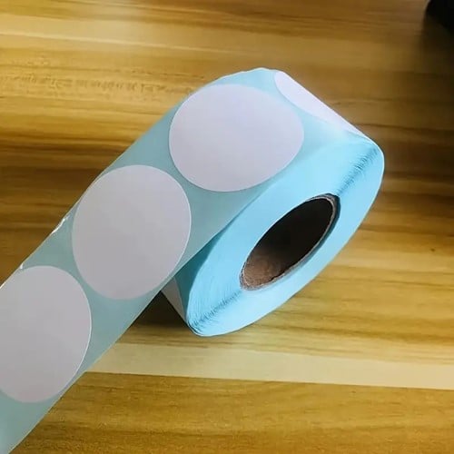 [A-026000] Thermische labels, WIT ROND 40mm Stickers / rol 800 labels voor diverse merken Thermische printers