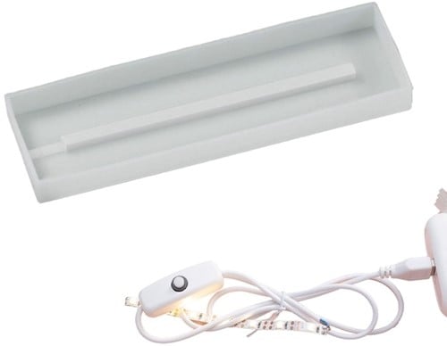 [A-024255] Siliconen mal met led verlichting display base met usb licht voor epoxy resin buitenmaat 15x5 cm