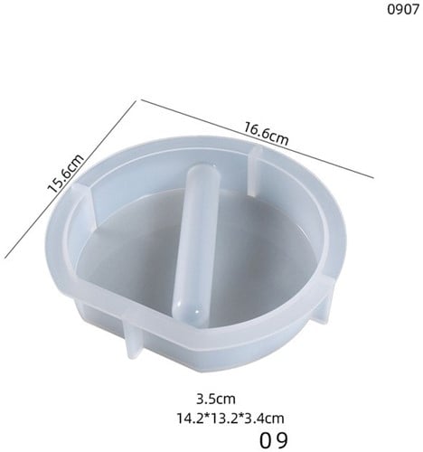 [A-024313] Siliconenmal Platrond diagonaal 09 reageerbuis Epoxy resin 16 cm per stuk