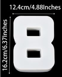 [A-024339] Siliconenmal Cijfer 8 voor Epoxy resin, zeep en kaarsen 16 cm per stuk
