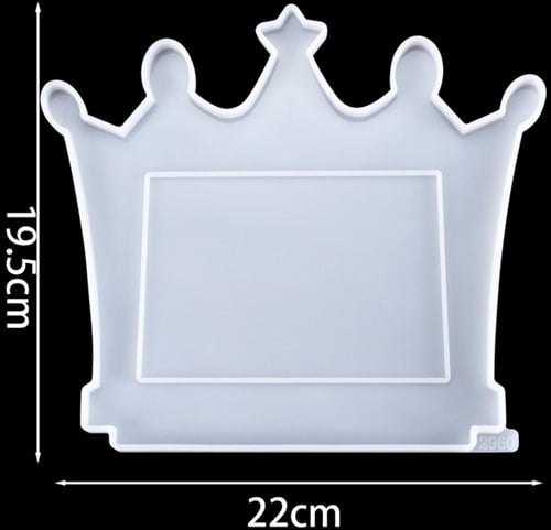 [A-024344] Siliconenmal Fotolijstje Bordje Kader Kroon Epoxy resin 16 cm per stuk