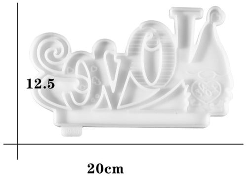 [A-024345] Siliconenmal Bordje Love Epoxy resin 16 cm per stuk