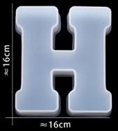 [A-024384] Siliconenmal Letter H voor Epoxy resin, zeep en kaarsen 16 cm per stuk