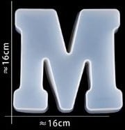 [A-024389] Siliconenmal Letter M voor Epoxy resin, zeep en kaarsen 16 cm per stuk