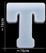 [A-024396] Siliconenmal 16 cm Letter T voor Epoxy Resin, Zeep, Kaars etc