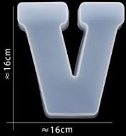 [A-024398] Siliconenmal Letter V voor Epoxy resin, zeep en kaarsen 16 cm per stuk
