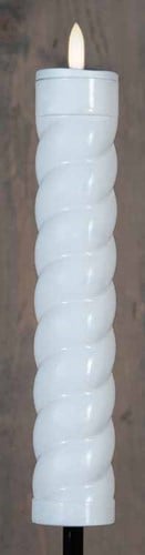 [A-025700] LED Fakkel Solar Wit Swirl Anna's Collection met timer 21x4 cm op 76 cm steker per stuk