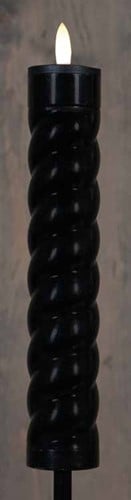 [A-025703] LED Fakkel Solar Zwart Swirl Anna's Collection met timer 21x4 cm op 76 cm steker per stuk