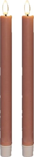 [A-027230] LEDkaars 3D Flame Candle Oud Roze Anna's Collection D 2,5 H 25 cm 2 stuks