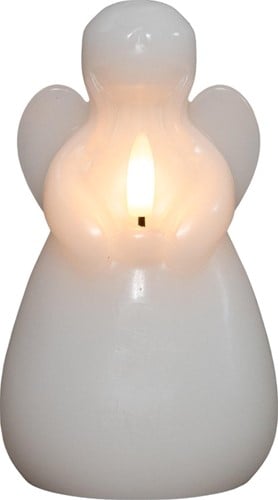 [A-027239] LEDkaars Engel Wax 3D Flame Anna's Collection op batterij met timer D 8,5 H 14,5 cm per stuk