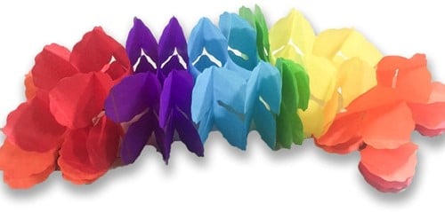 [A-024622] Papieren slinger Regenboog 3 meter per stuk