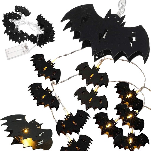 [A-027613] Halloween LED Slinger Vleermuis Lichtketting 2 Meter 10 Lampjes