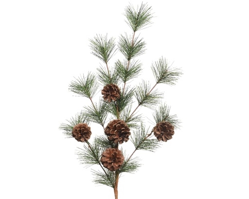 [A-027669] Dennengroen kerstgroen met dennenappels 50 cm per tak