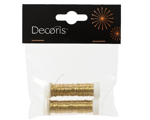 [A-027675] Gouddraad op rol 2*30 meter 0.3mm metaaldraad set van 2