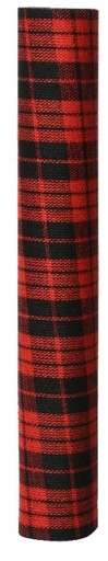 [A-027692] Decostof Tafelloper Tartan Schotse ruit Rood Zwart polyester Dessin A 200cm x 35cm
