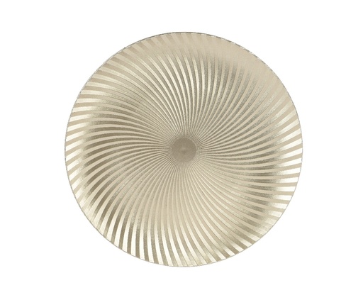 [A-027693] Onderbord champagne goud 33 cm rond kunststof
