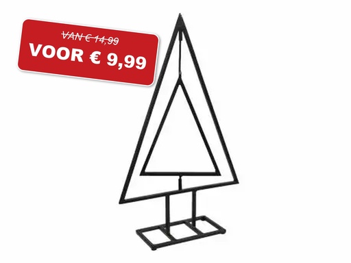 [A-027714] Metalen Frame Kerstboom Movable Zwart op voet 25x8x40.5 cm
