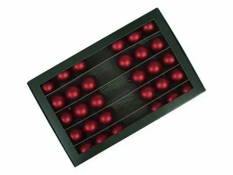 [A-027739] Kerstballen op Lange draad Rood Mat 4 cm 30 stuks 