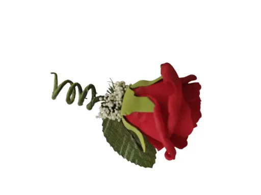 [A-027744] Corsage Roos Rood CEM259 foam met blad Maatwerk 