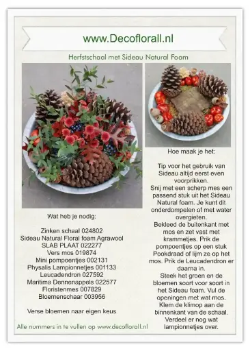 [A-027760] Herfstschaal met Sideau Natural Foam Stel zelf je pakket samen