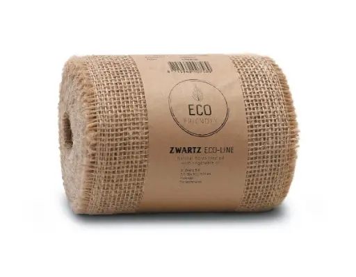 [A-027790] Jute band Naturel Soft open structuur 15 cm rol 10 meter kleinverpakking