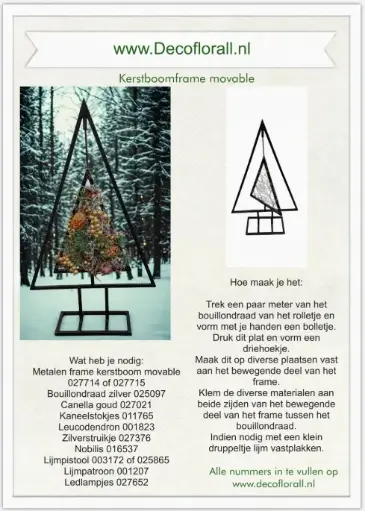 [A-027804] Kerstboomframe 3D Movable Naturel Stel zelf je pakket samen 