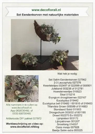 [A-027972] Set Eendenkorven met natuurlijke materialen Stel zelf je pakket samen 