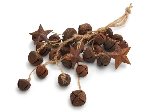 [A-027973] Kranshanger roest bellen en sterren 31 cm