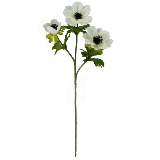 [A-028045] Anemoon Ivory Zijdenbloem 56 cm per stuk