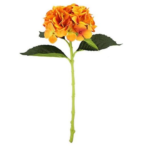 [A-028029] Chloe Hortensia Oranje Zijdenbloem 51 cm per stuk