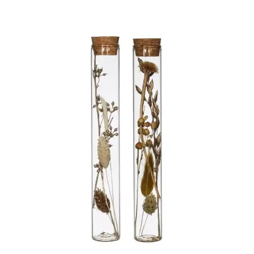 [A-028134] Reageerbuis Naturel met kurk incl. droogbloemen 20×3 cm per stuk Actie